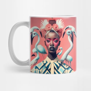 [AI Art] Surrounded by Flamingos Bauhaus Art Style Mug